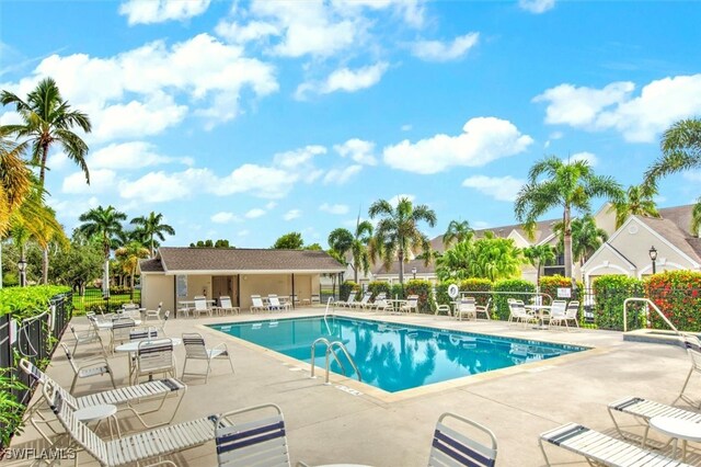 view of pool featuring a patio area