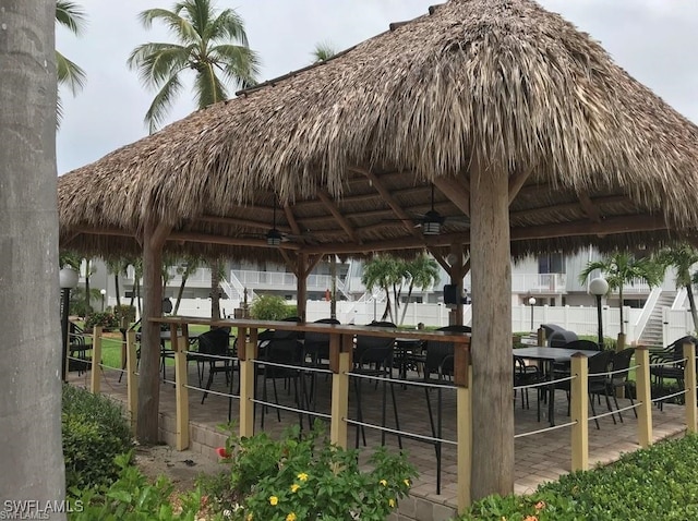 view of property's community with a gazebo