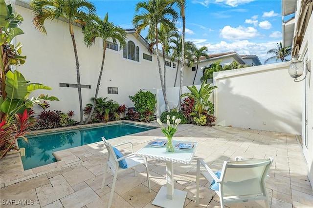 view of pool featuring a patio area