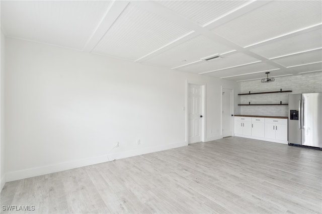 unfurnished living room featuring light wood-type flooring