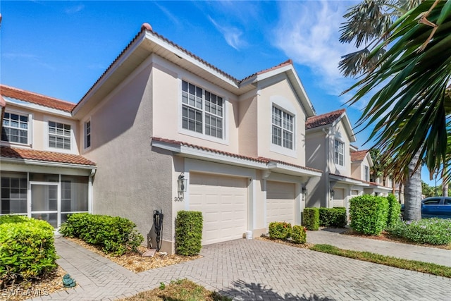 view of front of house with a garage