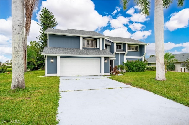 16717 Bobcat Dr, Fort Myers, FL 33908 - view of front of home with a garage and a front yard