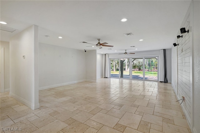 empty room featuring ceiling fan