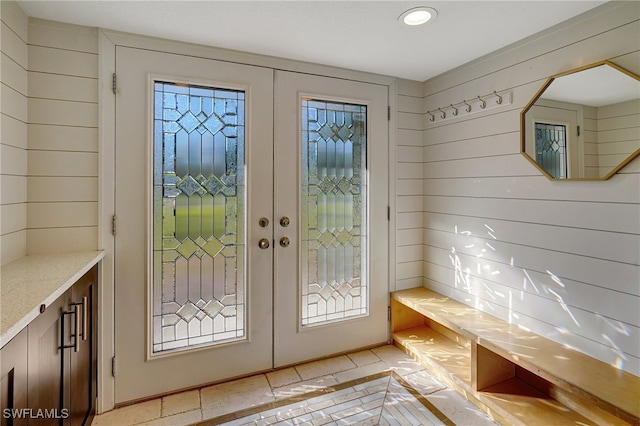 doorway featuring french doors