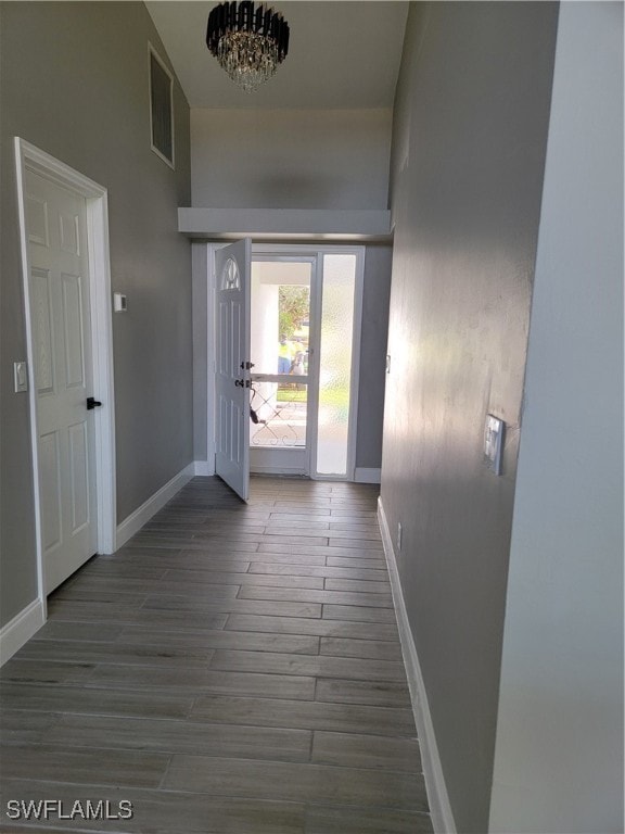 interior space with hardwood / wood-style flooring