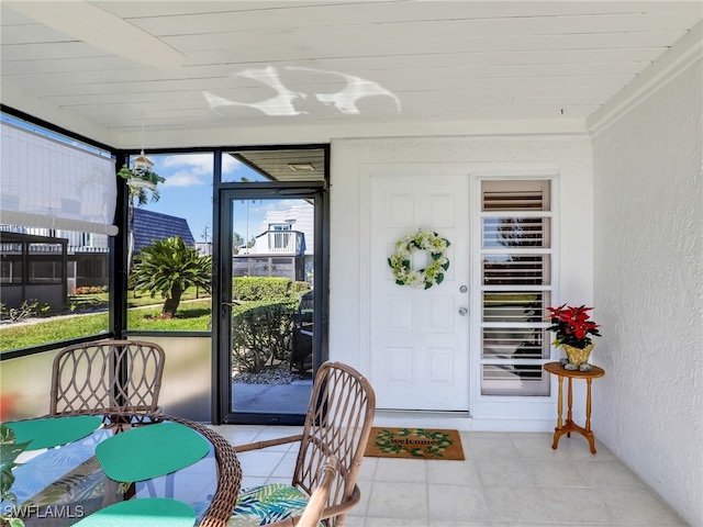 view of sunroom