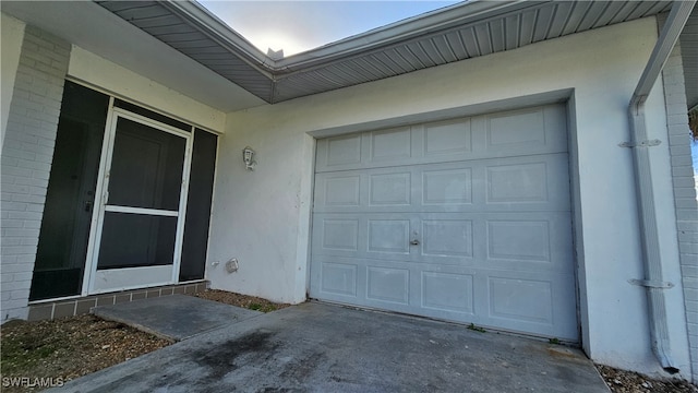 view of garage