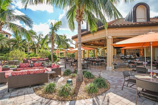 view of patio with outdoor lounge area