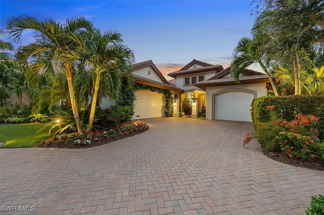 view of front facade with a garage