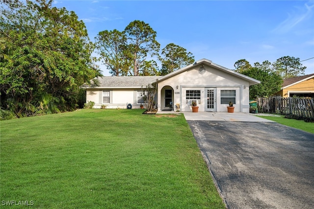 ranch-style house with a front yard