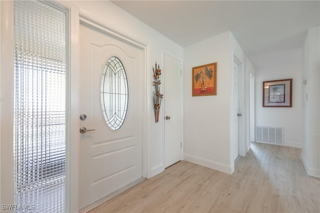 foyer featuring light hardwood / wood-style floors