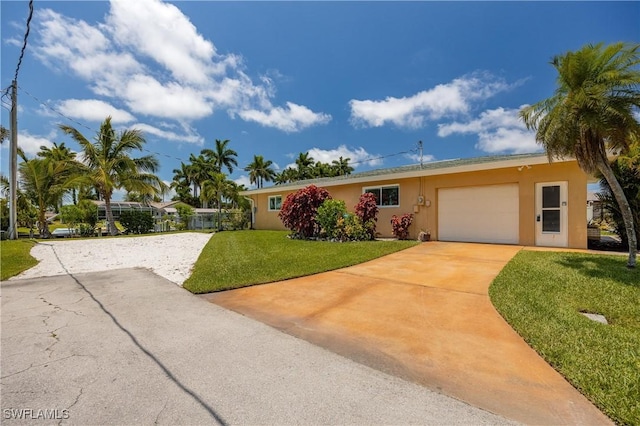 ranch-style house with a front yard