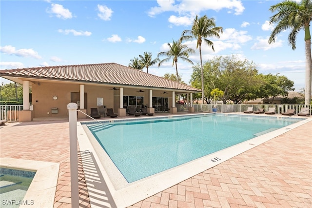 view of pool with a patio area