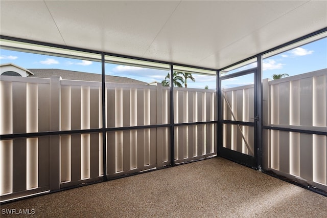 view of unfurnished sunroom