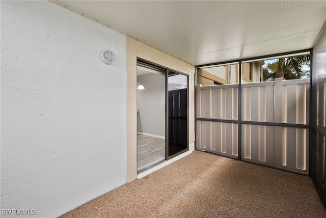 view of unfurnished sunroom