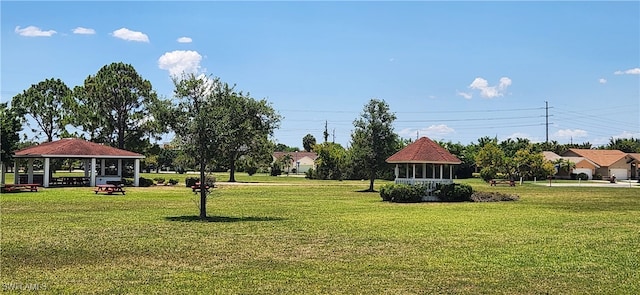 view of yard featuring a gazebo