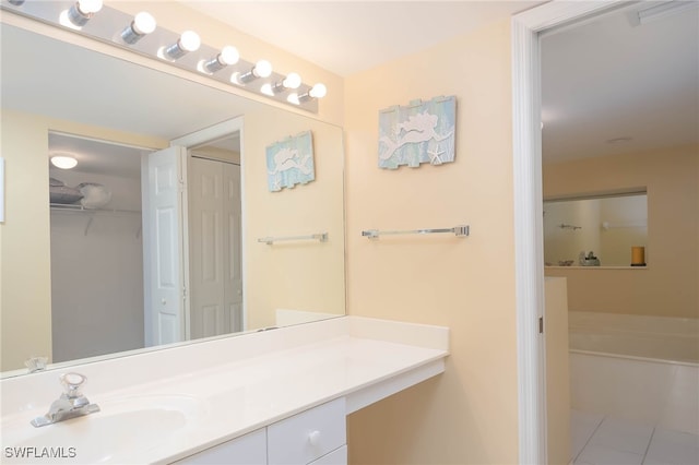 bathroom featuring vanity and tile patterned floors