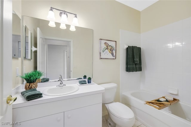 full bathroom featuring toilet and vanity