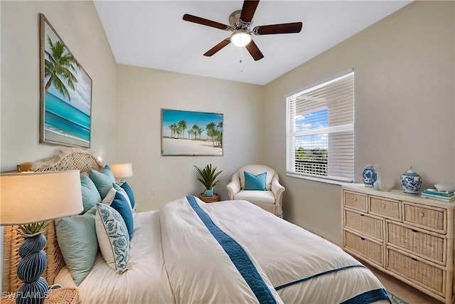 bedroom with a ceiling fan