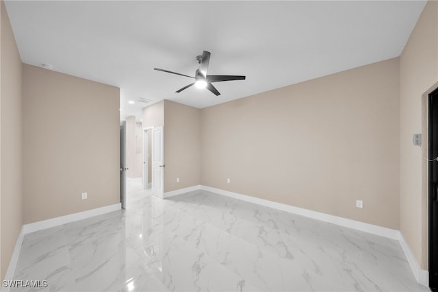 unfurnished room featuring ceiling fan