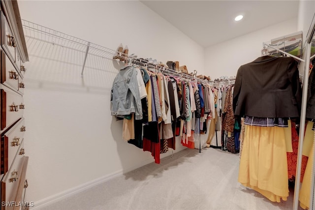 spacious closet featuring carpet