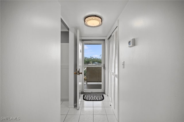 interior space featuring light tile patterned flooring