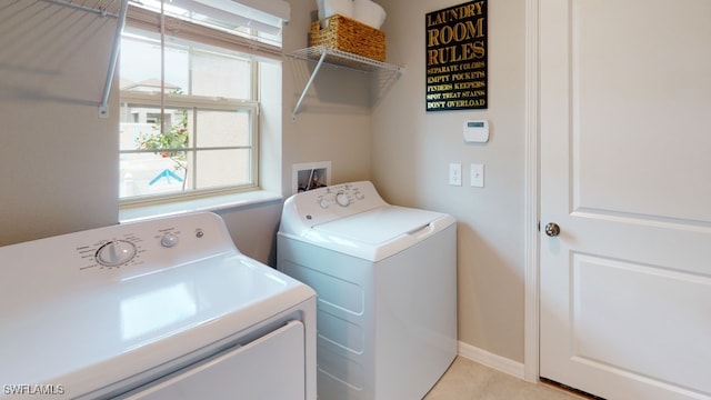 washroom featuring separate washer and dryer