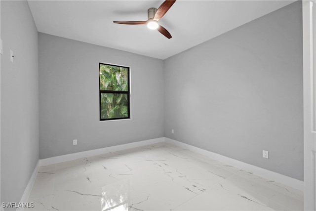 unfurnished room featuring ceiling fan