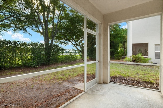 view of unfurnished sunroom