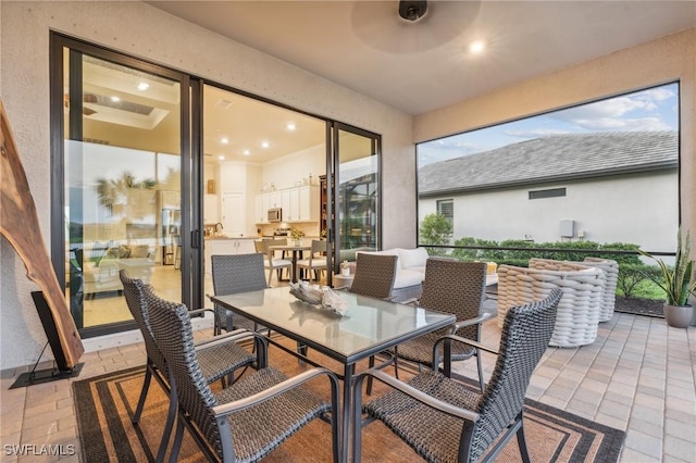 view of patio featuring outdoor dining space