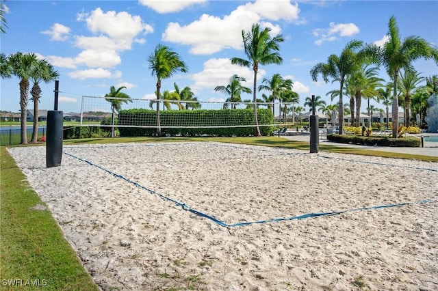 view of property's community featuring volleyball court