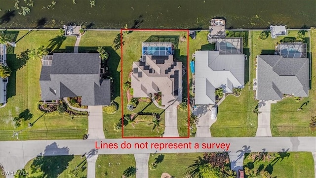 1512 SW 4th Ct, Cape Coral, FL 33991 - aerial view of residential area featuring property parcel outlined
