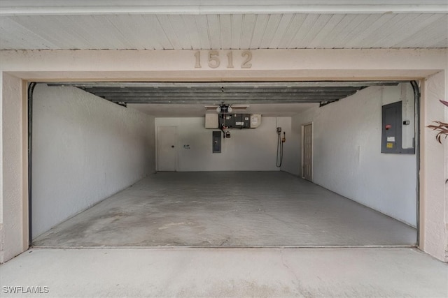 garage featuring electric panel