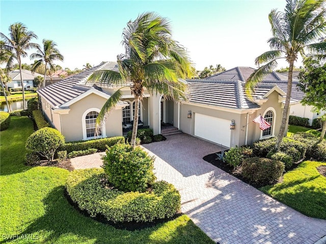 single story home with a garage