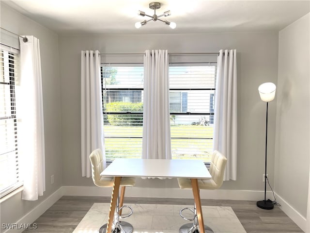 dining room with light hardwood / wood-style floors