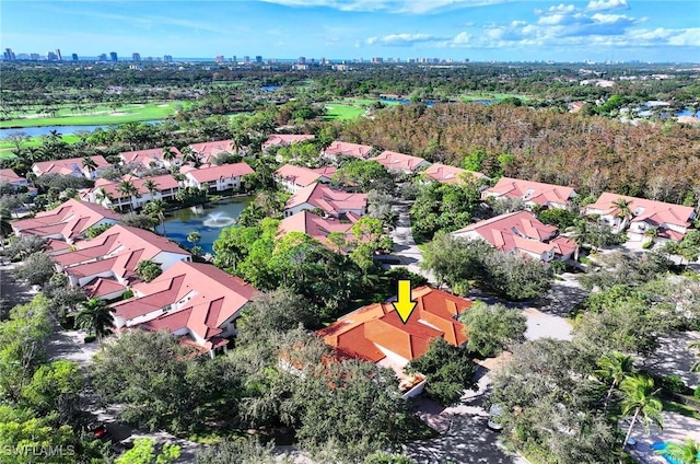 2451 Game Hawk Ct Unit 2502, Naples, FL 34105 - aerial perspective of suburban area featuring skyline and a nearby body of water