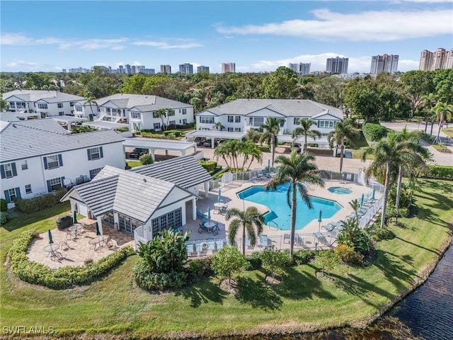 871 Tanbark Dr Unit 101, Naples, FL 34108 - bird's eye view of a pool area
