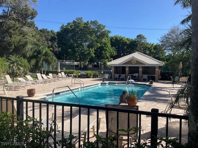 view of pool featuring a patio