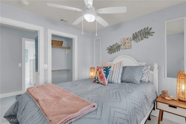 bedroom with ceiling fan