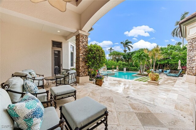 view of patio / terrace with ceiling fan