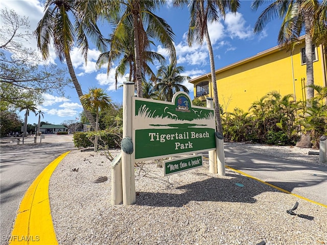 view of community sign