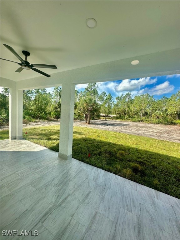 view of patio / terrace with ceiling fan