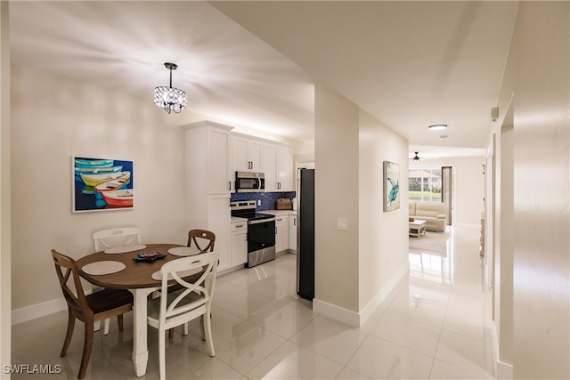 view of tiled dining area