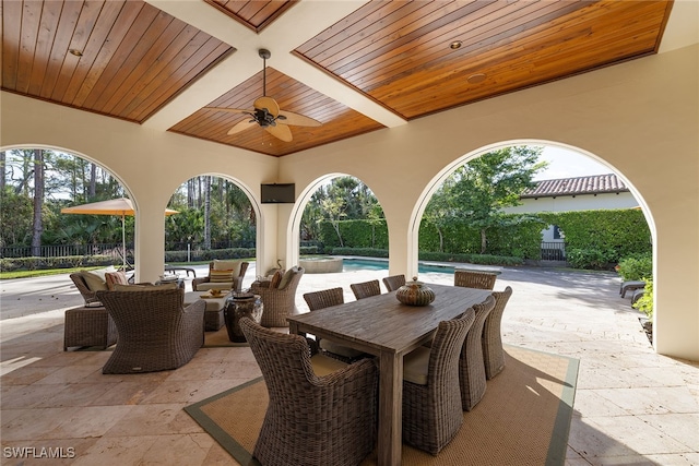 view of patio / terrace with ceiling fan