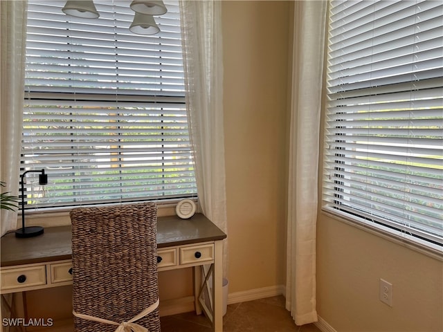 office with tile patterned flooring