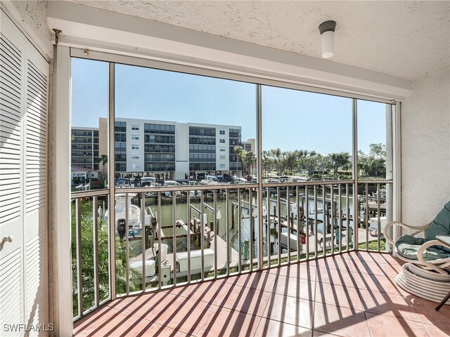 balcony with a water view