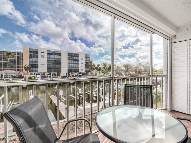 balcony with a water view