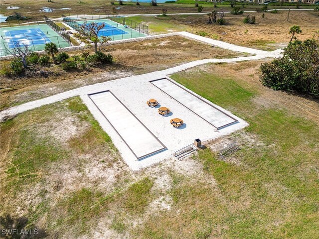 drone / aerial view with a rural view