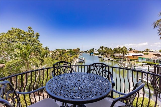 balcony with a water view