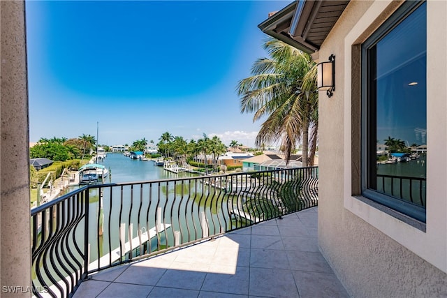 balcony with a water view